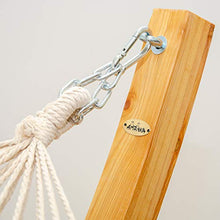 XXL Amaca per Due con Struttura in Legno Naturale Porta Amache Lettino da Sole Beige