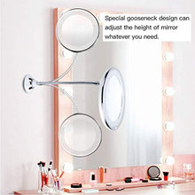 XCAYBH - Specchio rotante a 360 gradi, con specchio da trucco a LED, adatto per scrivania e bagno da viaggio