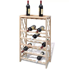 FTVOGUE 5 Pavimento portabottiglie in Legno, Bottigliera per 25 Bottiglie di Vino in Legno Massello di Abete 50 x 24,7 x 87.5 cm