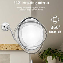 Suading Specchio Rotondo da Bagno con Specchio Cosmetico Illuminato un Specchio 10X con Specchio Girevole un 360 Gradi, Flessibile