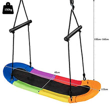 COSTWAY Altalena da Giardino Per Bambini, Altalena Ovale da Albero, con Maniglie, per Esterno, Portata Max. 150 kg (Multicolore)