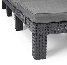 Allibert Daytona SL Lettino Prendisole, Grafite/Grigio Freddo (Imbottitura in Policotone), 195 x 65 x 22 cm