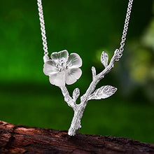 Baoxiaohed Collana in Argento Sterling, 925 Sterling Argento Temperamento Pianta Fiori Collana di Moda Tinta Unita, Adatta per Festa, Festa, Compleanno E Anniversario
