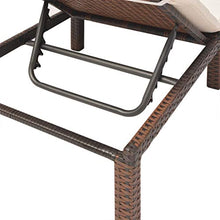 Tidyard Lettini da Giardino, Lettino Prendisole Regolabile con Cuscino in Polirattan Marrone