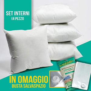 Falconieri Set 4 Pezzi Anima Imbottitura anallergica per Cuscini Divano, Poltrona, Letto,da Rivestire (45 X 45)