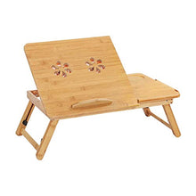 Tavoli da picnic Tavolo pieghevole, tavolo da scrivania per laptop regolabile 100% bambù con ventilatore di raffreddamento USB Scaffale pieghevole Scaffale per dormitorio letto portatile Stand portati