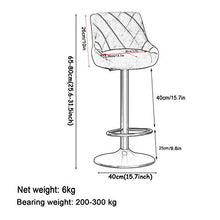 Sgabelli da Bar Sedia Sgabelli da bar insieme di 2, sedie da bar con poggiapiedi e schienale, 360 ° di rotazione flanella Bar Stool, regolabile in altezza da cucina Sgabelli Regolabile Sgabello da Bar