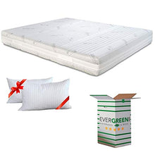 EVERGREENWEB - Materasso Matrimoniale 160x190 in Memory Foam Alto 20-30 cm con 2 Cuscini Cervicali GRATIS, Lastra Ortopedico MASSAGGIANTE, Rivestimento Antiacaro Imbottito SFODERABILE per Reti e Letti