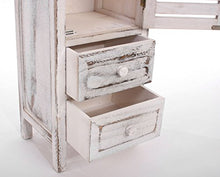 Mendler Serie Vintage cassettiera 25x30x90cm Legno di paulonia Bianco