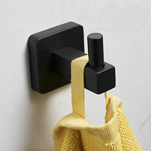 Ganci portasciugamani Appendiabiti a Parete Porta Asciugamani, Gancio Appendiabiti Porta Accappatoio,gancio bagno 2 pezzi nero accessori da cucina Gancio Acciaio Inossidabile Bagno da Parete Leekayer