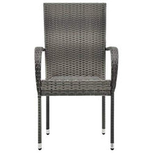 Tidyard Sedie da Esterno Impilabili 2 pz Grigie in Polyrattan,Adatto a Giardino,Terrazzo, Cortile