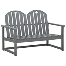 vidaXL Panchina da giardino in legno di acacia, 2 posti, panchina in legno massello, divano da giardino, terrazza, balcone, grigio, 110 cm