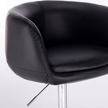 WOLTU BH78sz Poltrona da Bar Sgabello Girevole da Casa Sedia Imbottita Moderna in Ecopelle Regolabile in Altezza, Nero