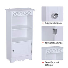 homcom Mobiletto da terra e un Armadietto 2 Ripiani Anta in MDF Bianco Bagno MDF 40L x 23P x 80A cm Bianco
