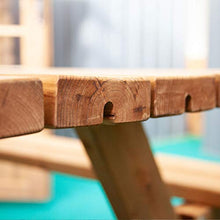 Oasi picnic - tavolo da giardino in legno impregnato con panche incorporate tavolo da picnic 6 posti made in italy