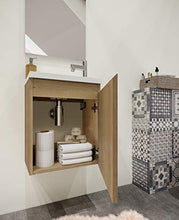 Allibert Mobili da Bagno Set Sottopensile 40 cm Lavabo Specchio Pre-assemblati senza Maniglie