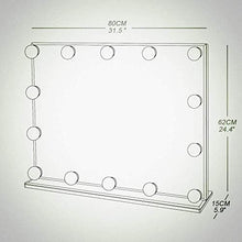 HFFFHA Specchio Hollywood con luci per Tavolo da Trucco Specchio per Trucco Grande Illuminato con 10 lampadine a LED dimmerabili Senza Cornice