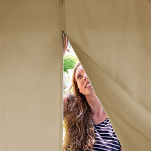 Gazebo da Giardino 4x4m Alu Premium con Copertura del Tetto Impermeabile ca. 220 g/m² - 4 pareti Laterali crema - Profilo da ca. 9x9cm