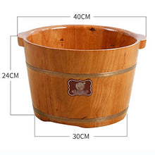 YLL Canna per pediluvio Oak Foot Tub, Maniglia, Foot Tub con Coperchio for Durevolezza (Size : 24cm)