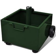 vidaXL Base Ombrellone Fioriera Metallo Verde con Ruote Parasole Portafiori