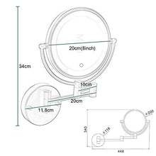 BJH Specchio per Il Trucco per Montaggio a Parete 3X Touch Screen per Specchio cosmetico ingranditore 360 °; Specchio da toeletta Girevole allungabile su Due Lati