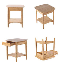 DGHJK Mobili per la casa, Comodino in bambù al 100% Tavolino Moderno con Divano Semplice e ripiano 44 * 44 * 50 cm