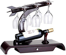 Scaffale Legno Porta Vino Portabottiglie Per Vino Pratico Scaffale Per Bottiglie Di Vino- Portabottiglie Per Decorazione Domestica, 1 Bottiglia E 6 Bicchieri Da Vino