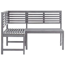 vidaXL Panca da Giardino ad Angolo Grigia 140 cm Legno Massello Acacia