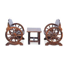 GaoF Set Tavolo e Sedia Singolo in Legno massello per Uso Domestico, Sgabello Decorativo per Balcone all'aperto, Sedile a Forma di Ruota, Tavolo e Sedia da Sala da tè in Legno massello anticorrosivo