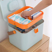3 colori grande scatola di immagazzinaggio plastica 2 livelli portatile chiudibile medicina scatola blu