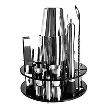 Wenzhihua Set di Miscelazione per Cocktail BARTANDER Kit 20 Pezzi Boston Cocktail Shaker Set Rotante Suit da Staffa Rotondo per Bevande MisteStrumento A Barre