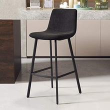 Sgabelli da Bar in Ferro battuto | Sedie da Bar, per bancone della Cucina, Sala da Pranzo, Bar, Pub con Schienale e Sedile in Velluto (Altezza Seduta: 65/75 cm)
