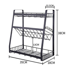 LYM &ripiano di stoccaggio Scaffali da Cucina, unità di scaffali for scaffali di stagionatura in Acciaio Inossidabile for Uso Domestico -3 Strati Scaffale di Finitura