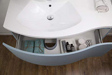 Mobile bagno sospeso LENA 1000 blu colomba opaco - specchio a scelta, Specchio:Senza specchio, Piletta Pop-up:Senza piletta Pop-up