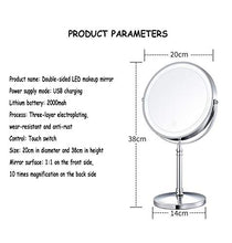 XIAOHUAHUA Riflessioni A Doppio Lato LED A LED Specchio per Trucco per Vanità, Ingrandimento 1X / 10X