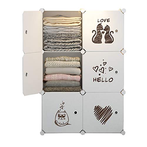 Locker Scaffalature Armadio Armadio Rimovibili Organizer Armadio di Immagazzinaggio di Plastica A 3 Strati di Vestiti da Letto Affitto Casa Dormitorio Bianco MUMUJIN (Size : 75X37X111CM)