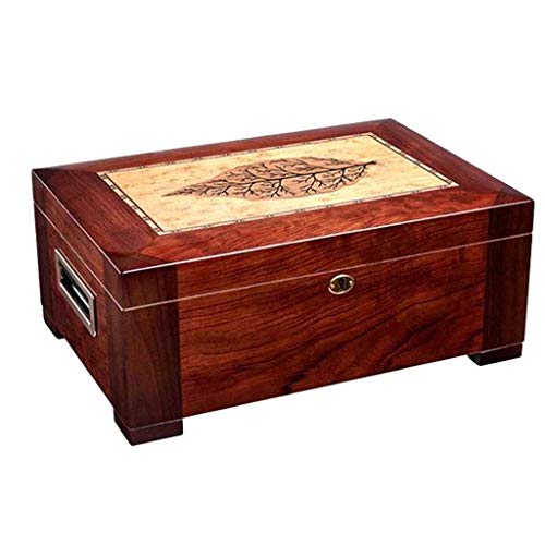 YHNJI - Contenitore per sigari da tavolo con rivestimento in legno di cedro e contenitore per sigari, a doppio strato, idratante, con alcool, può contenere una scatola idratante per sigari.
