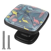 Dinosauro del fumetto Pomelli per Porta Set di 4 Pomelli per Mobili Manopole per Cassetti Cucina Armadio Vetro