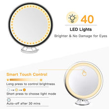 Bestope Trucco con ingrandimento 10x, con Illuminazione a 3 Colori, Specchio da Barba Illuminato da Bagno, Ventosa Girevole a 360, Bianco, 48