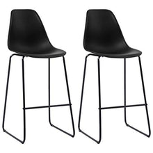 Tidyard Set 3 pz da Bar, Set Tavolino Bar, Set di Mobili da Balcone, Set Tavolo Quadrato e 2 Sedie da Bar Alti in Plastica (Nero)