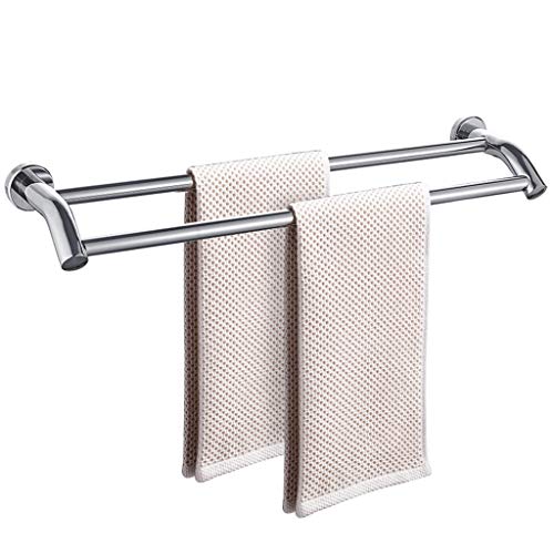 BTPDIAN Portasciugamani Multifunzionale Portasciugamani Multifunzione Portasciugamani da Parete in Acciaio Inox Portasciugamani da Parete, Asciugamano Singolo for Bagno (Doppia Barra) (Size : L80CM)
