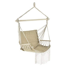 Poltrona Sospesa 120 x 100 x 65 cm Altalena Relax Poltrona Appendibile con Carico Max. 150 kg Sedia Sospesa per Interno/Esterno - Color Beige