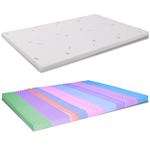 Topper Memory Una Piazza E Mezza 120X190X5 CM SFODERABILE Aloe Vera - CORRETTORE Materasso BUGNATO