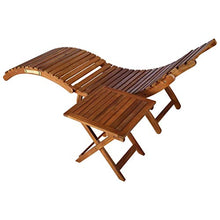 vidaXL Legno Massello Acacia Lettino Prendisole Pieghevole e Tavolino Design a Doghe Comodo Robusto Rustico Ergonomico Arredi Esterno Sdraio Marrone