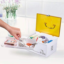MYHZH First Aid Box Serratura Medicina Storage Box col Bambino Sicuro della Serratura 31.5X19.5X18.5 cm (Arancione)