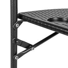 PrimeMatik - Tavolino semicircolare Regolabile per Balcone 60x39cm Nero