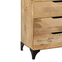 SKM Cassettiera in Legno Massello di Mango 140x45x80 cm