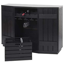Portabottiglie Mobile per Vini HWC-F67 40x120x89cm Legno MDF Rovere Nero