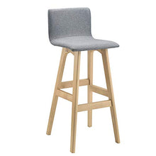 [en.casa] Sgabello da Bar Triglav Set di 2 Pezzi Altezza Sedile 75 cm Tessuto Imbottito Gambe in Legno di Faggio Grigio