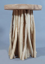 Vintage-Line Sgabello Rotondo in Legno di Teak